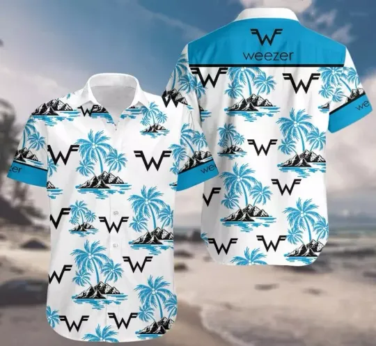 Discover Weezer Rock Palm Tree Island Hawaiian Shirt Men’s