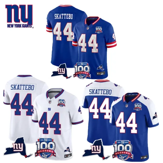 Discover Men's Giantss #44 Cam Skattebo 100th Alternate /White Jersey