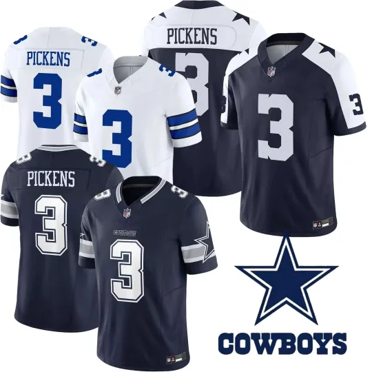 Discover Men's Cowboyss #3 George Pickens 2025 Jersey Navy/White