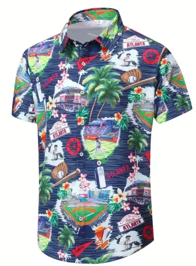 Discover 2XL Atlanta Baseball Hawaiian Shirt Vacation Cruise Party