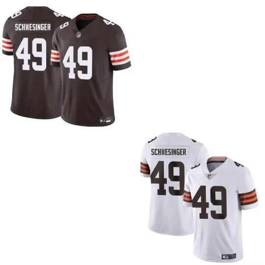 Discover Carson #49 Schwesinger MEN Jersey Brown/White