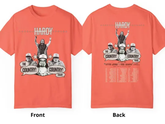 Discover Hardyy country Tour 2026 short sleeve orange color 2 side shirt VK10024