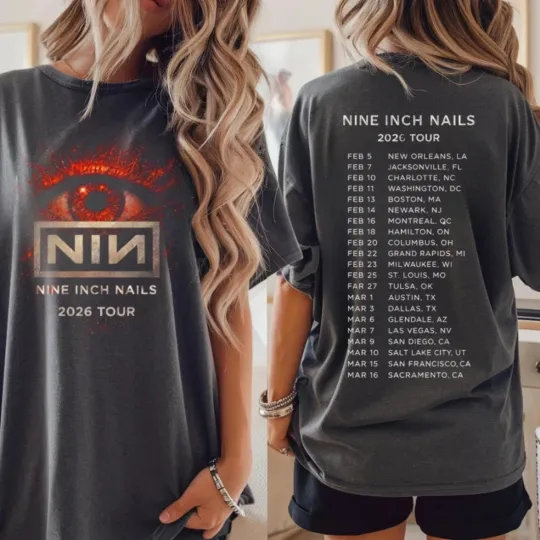 Discover Nine Inch Nails 2026 Tour Rock Band T-Shirt