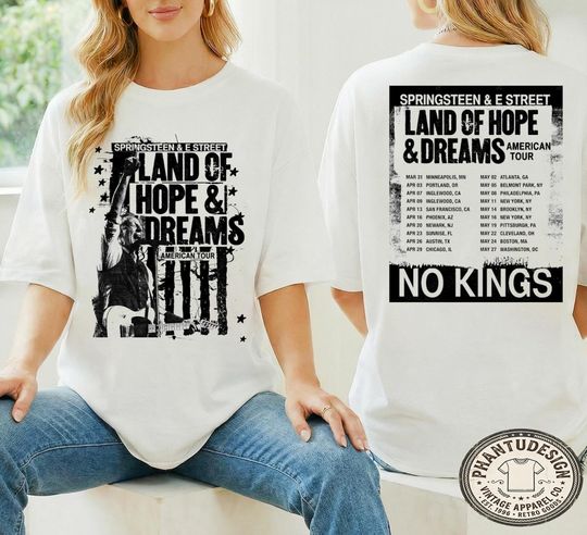 Discover Bruce Springsteen Land of Hope and Dreams Tour 2026 T-Shirt, Rock Concert Tee, Fan Gift Music Lover