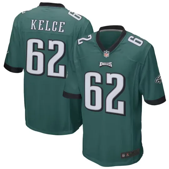 Discover NWT Men's #62 Jason Kelce Midnight Green Game Jersey  Stitched==