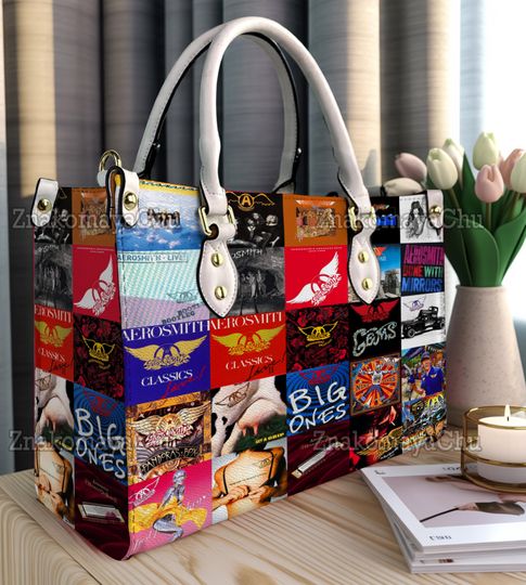Discover Aerosmith Leather Handbag, Aerosmith Shoulder Bag, Personalized Vintage Crossbody Bag, Top Handle Bag