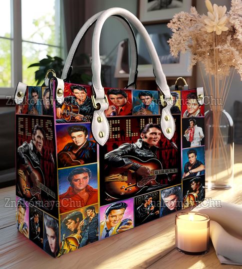 Discover Elvis Presley Leather Handbag, Elvis Presley Shoulder Bag, Personalized Vintage Crossbody Bag, Top Handle Bag