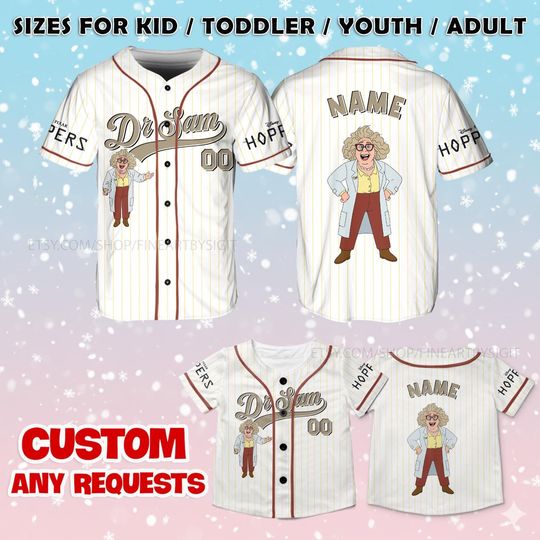 Discover Hoppers Dr Sam Jersey Shirt, Hoppers Dr Sam Baseball Jersey, Dr Sam the Scientist, Pixar Movie 2026 Shirt, Hoppers Matching Shirt
