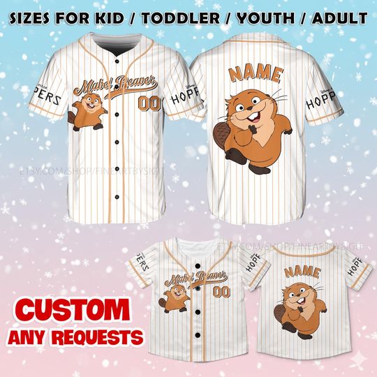 Discover Hoppers Mabel Beaver Jersey Shirt, Hoppers Characters Baseball Jersey, Pixar Movie Beaver Costume Shirt, Custom Mabel Beaver Shirt