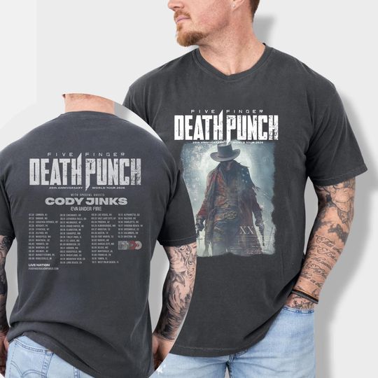Discover Five Finger Death Punch World Tour 2026 T Shirt, FFDP Concert Tour Tee, Rock Fan Gift