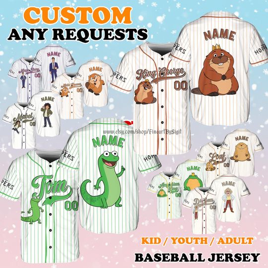 Discover Pixar Hoppers Jersey Shirt, Hoppers Mabel, Ellen Bear, Tom Lizard Baseball Jersey, Hoppers Beaver Costume Shirt, Hoppers Matching Tee