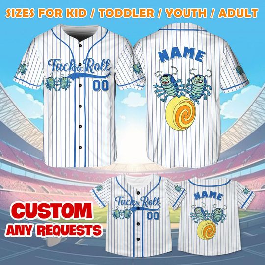 Discover Pixar A Bug's Life Tuck and Roll Jersey Shirt, Disney A Bug's Life Baseball Jersey, Tuck and Roll Cosplay, Disney Family Shirts