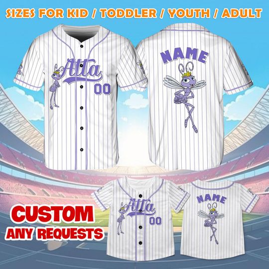 Discover Pixar A Bug's Life Atta Jersey Shirt, Disney A Bug's Life Baseball Jersey, Atta Cosplay, Disney Birthday Jersey, Magic Kingdom Shirt, TGA001