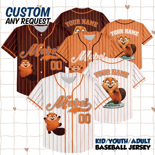 Discover Custom Disney Mabel Pixar Movie Hoppers Jersey, Disney Family Matching Jersey, Disneyworld Vacation, Mabel, Ellen Bear, Tom Lizard