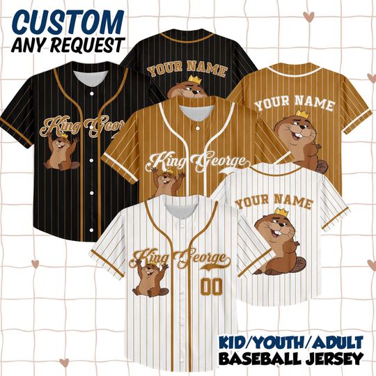 Discover Custom Disney King George Pixar Movie Hoppers Jersey, Disney Family Matching Jersey, Disneyworld Vacation, Mabel, Ellen Bear, Tom Lizard