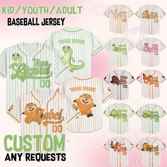 Discover Custom Disney Pixar Movie Hoppers Character Jersey, Disney Family Matching Jersey, Disneyworld Vacation, Mabel, Ellen Bear, Tom Lizard