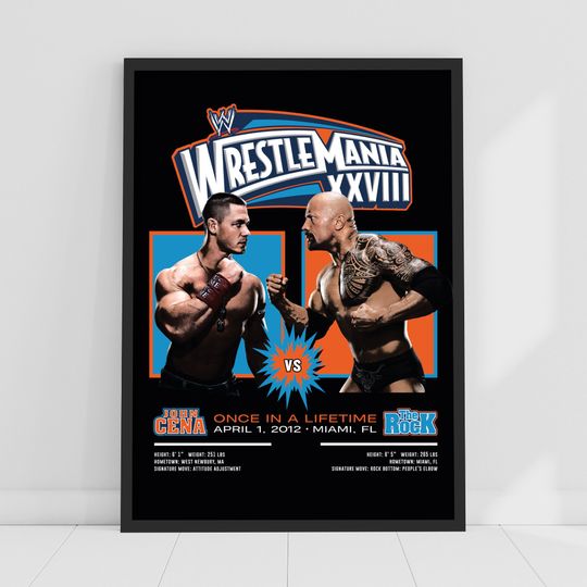 Discover Wrestling Entertainment Print - Jo Cen The Rock WrestleMania Poster Wrestling Wall Art
