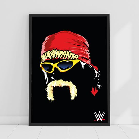Wrestling Entertainment Print - Hulk Hogan Face Illustration Poster Wrestling Wall Art