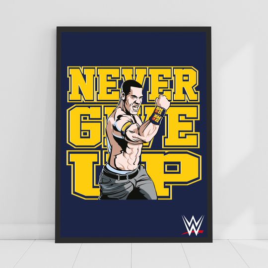 Discover Jo Cen Never Give Up Wrestling Wall Art Poster