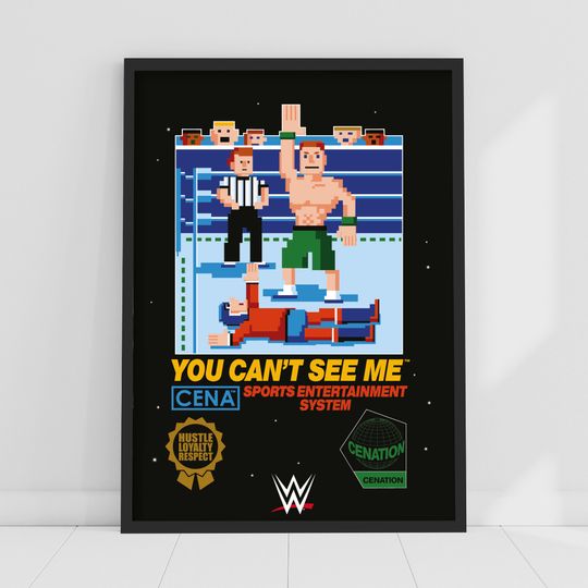 Discover Jo Cen 8-Bit Pixel Wrestling Poster - Vertical Wall Art