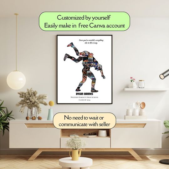 Discover Personalized Wrestling Photo Collage Vertical Poster