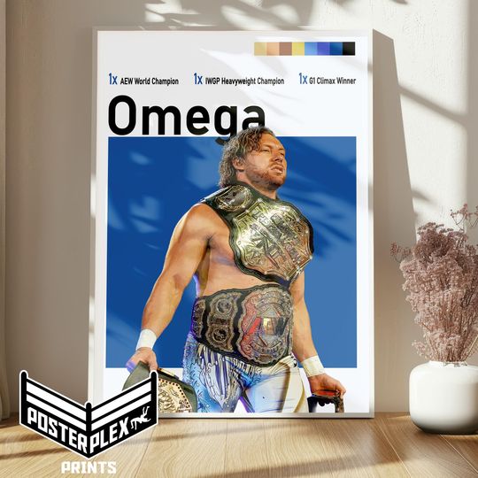 Discover Omega Wrestling Poster, Minimalist Sports Print, Wrestling Fans Wall Art