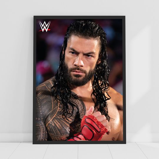 Roman Reigns Wrestling Poster - Vertical Matte Wall Art