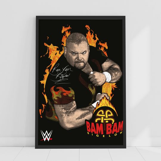 Discover Bam Bam Bigelow Flames Poster - Wrestling Wall Art
