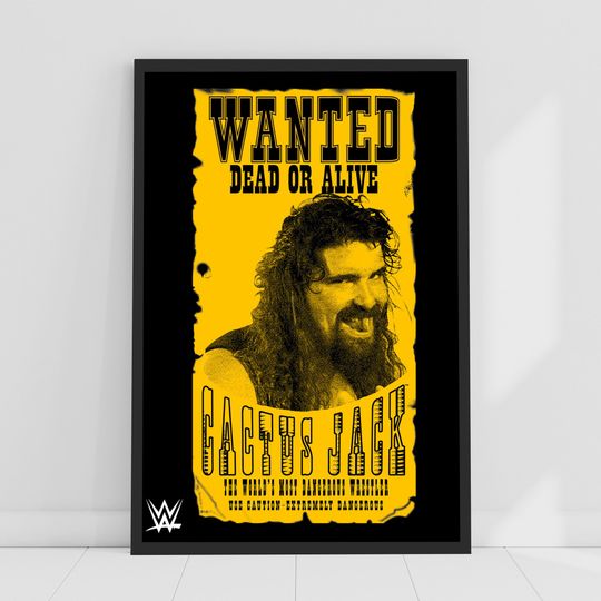 Discover Cactus Jack Wanted Poster Wrestling Wall Art