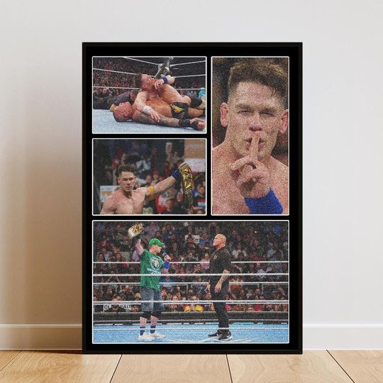 Discover Jo Cen Wrestling Entertainment Backlash 2025 Championship Poster Vintage Wall Art