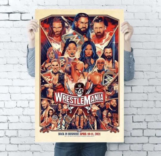 Discover Wrestlemania 37 Limited Edition Poster 2021 - Vertical Premium Matte Poster