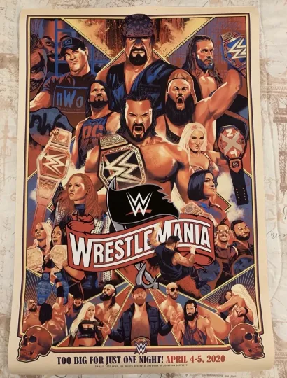 Discover Wrestling Entertainment Wrestlemania 36 Limited Edition NXT Vertical Poster