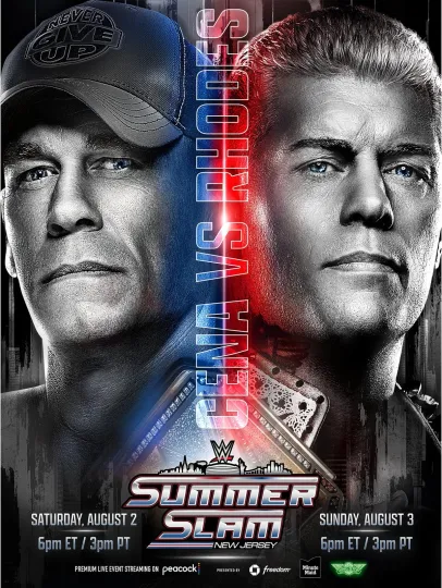 Discover Wrestling Entertainment 2025 SummerSlam Event Poster Vertical Art Print
