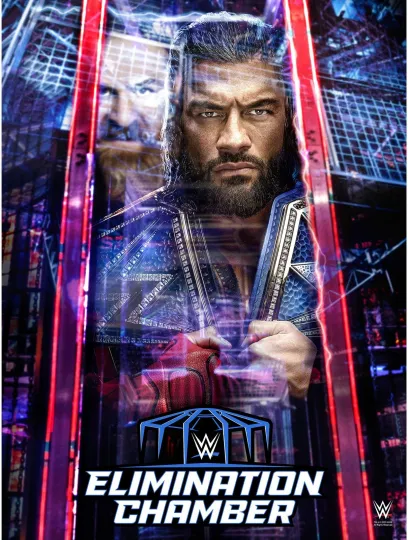 Discover 2023 Wrestling Entertainment Elimination Chamber Poster Vertical Art