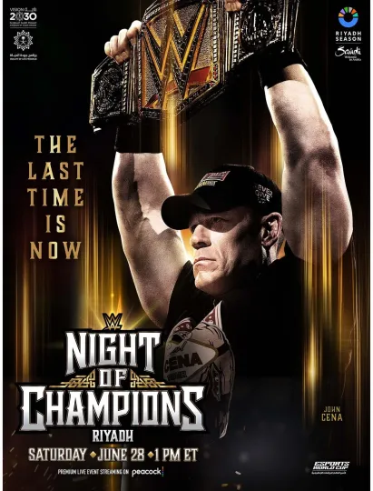Discover Wrestling Entertainment 2025 Night of Champions Vertical Poster Art Print