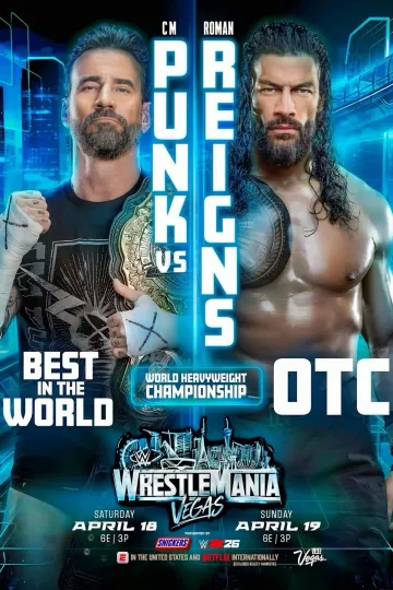 Wrestling Entertainment Poster CM Punk Roman Reigns Vertical Matte Poster