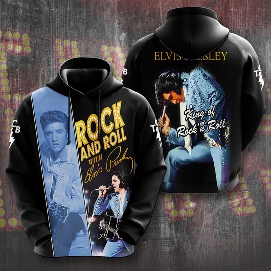 Discover Elvis King 3D HHoodie, Elvis Presley Hoodie, Rock And Roll Music Shirt