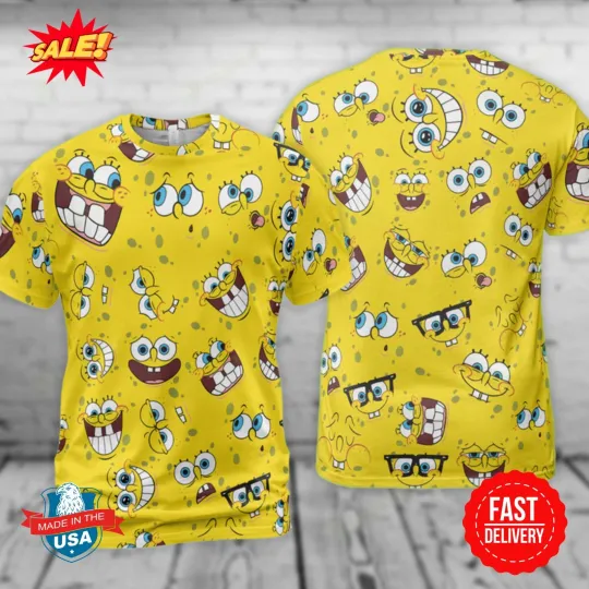 Collage of Emotions SpongeBob 3D T-Shirt