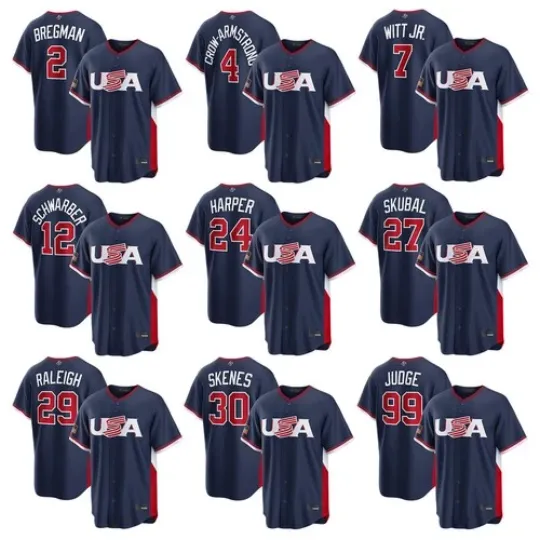 Discover Men's USA Baseball Navy 2026 World Baseball Classic Stitched Jersey