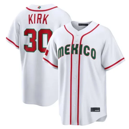 Discover Men's Mexico Baseball Alejandro Kirk White 2026 World Baseball Stitched Jersey
