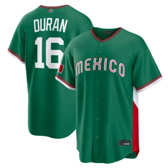 Men Mexico Jarren Duran Green 2026 World Baseball Classic Road Stadium Jersey