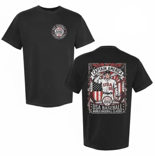 USA Baseball Judge Captain America Black T-Shirt
