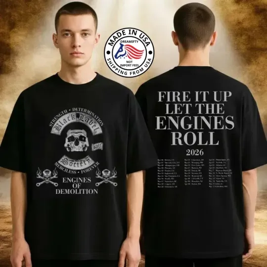 Discover Black Label Society Tour 2026 Engines Of Demolition Fan Gifts T-Shirt