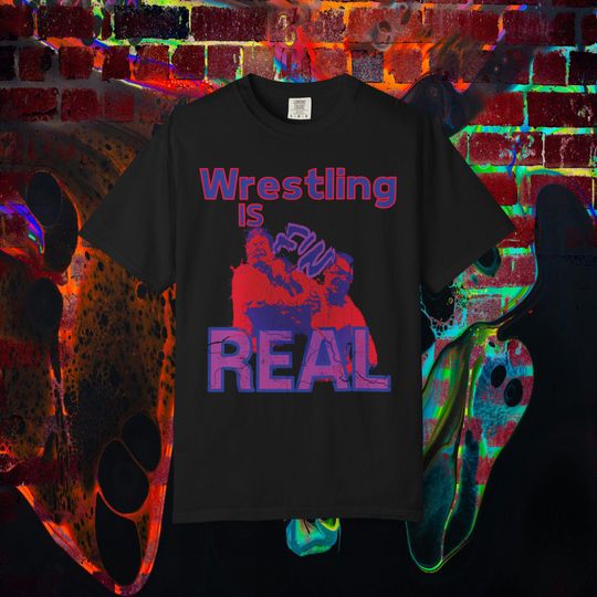 Discover Wrestling Is F'N Real Hansen Misawa Edition Unisex Garment-Dyed T-Shirt