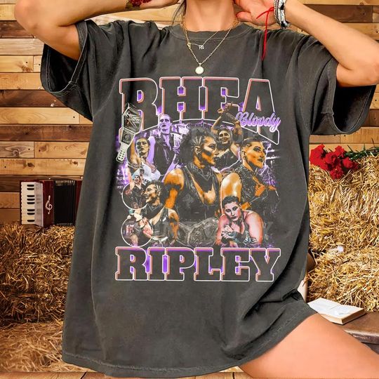 Discover Rhea Ripley Inspired Vintage T-Shirt | Pro Wrestling Fan Art Graphic Tee