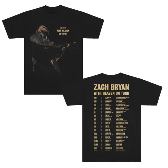 Discover Zach Bryan Country Singer With Heaven on Top 2026 Photo Tour Style T-shirt
