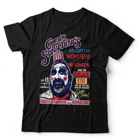 Captain Spaulding T-Shirt Unisex Halloween Horror Rob Zombie Sid Haig