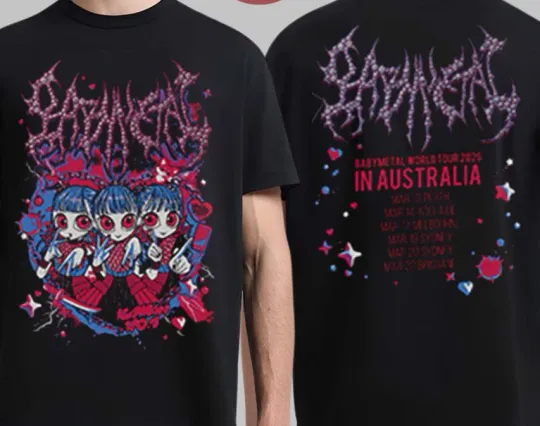 Babymetal World Tour In Australia 2026 Merch 2 side T-Shirt