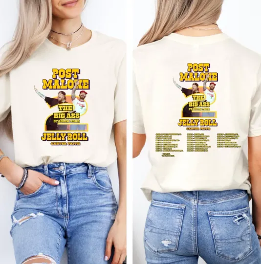 Discover Post Malone Jelly Roll Tour Shirt, Big Ass Stadium Tour 2026