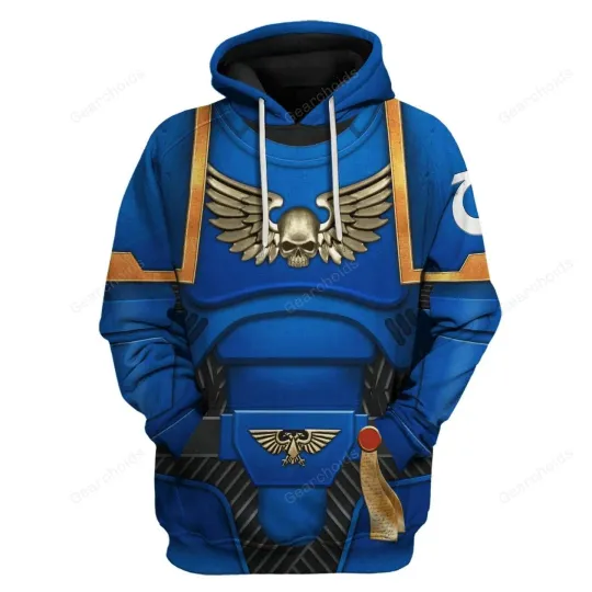 Discover Space Marines Ultramarines Hoodie Joggers Set Cosplay Costume
